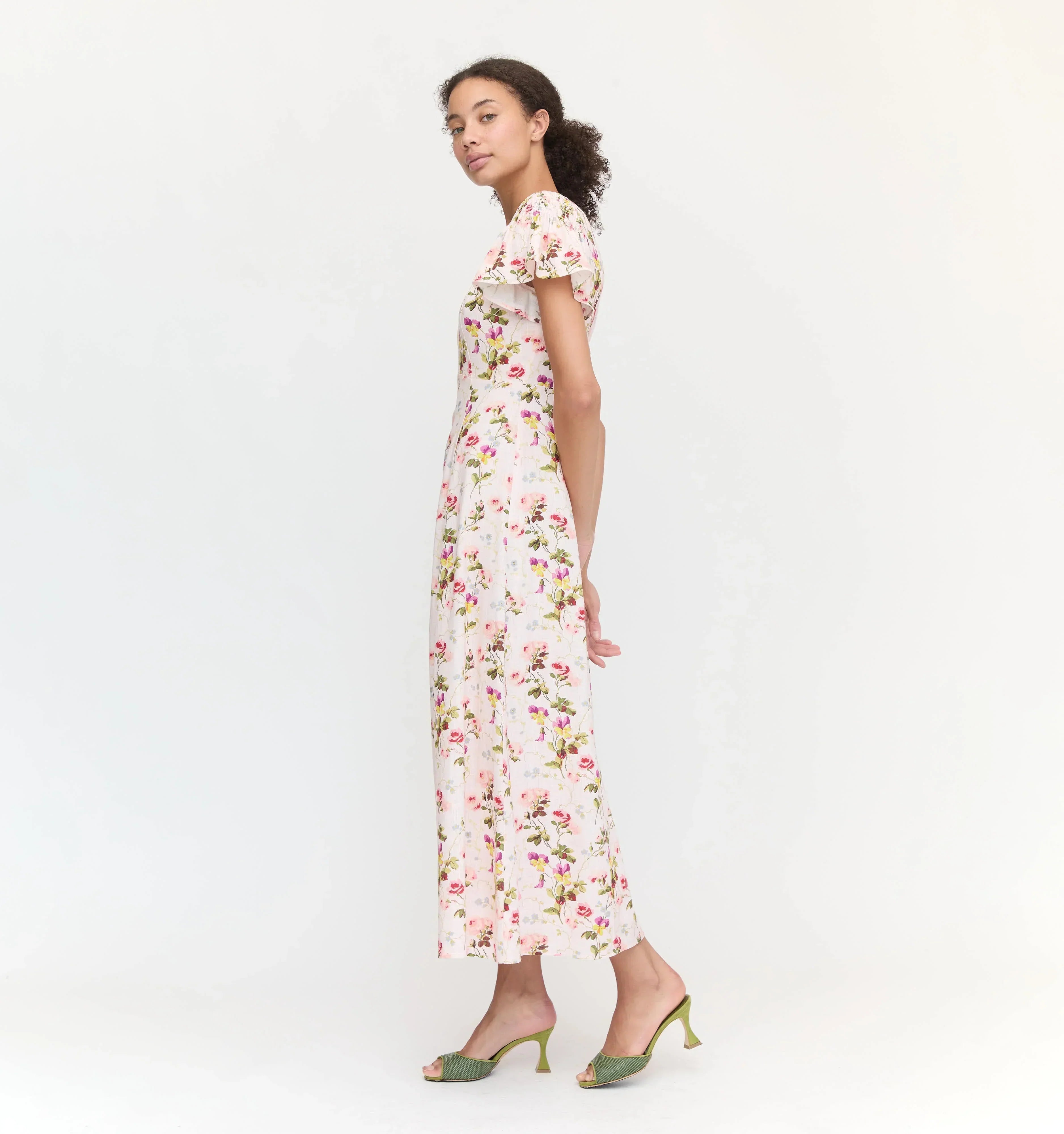 Couturebud The Dominique Dress - Pink Bluebonnet