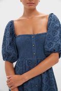 Blue Indigo Eyelet Santiago 4 Maxi Dress